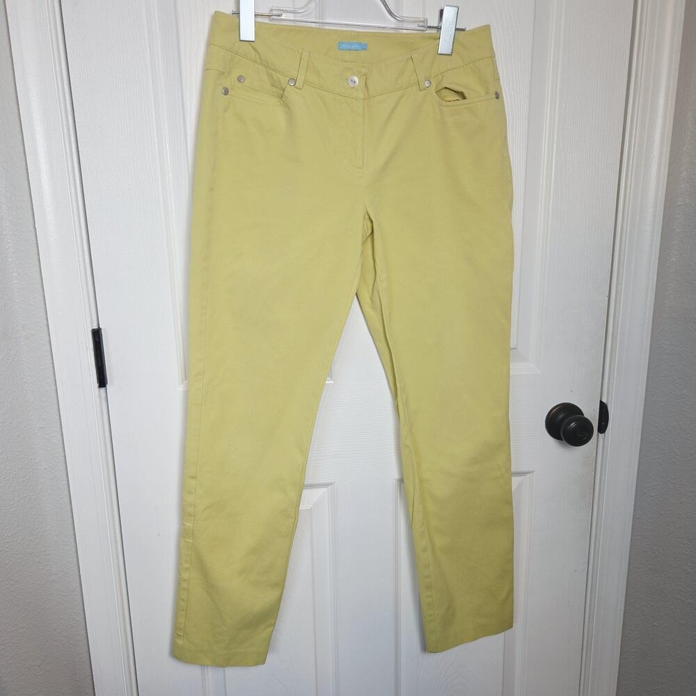 J. McLaughlin Pants Womens 8 Yellow Chino Slim Straight Stretch Twill Pockets
